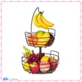 thumbnail image 1 of Auledio 2-Tier Metal Fruit Vegetable Baskets with Banana Hanger, Detachable Storage Basket for Kitchen Counter, Bronze, 1 of 7