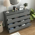 thumbnail image 4 of Resenkos Modern Mid Century 8 Drawer Wide Dressers Chests for Bedroom, Chest of Drawer Organizer Grey, 4 of 10