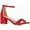 Red, variant on Women Buckle Decor Chunky Heeled Sandals Elegant Summer Ankle Strap Sandals Chunky Heeled Ankle Strap Sandals Low Heeled Sandal