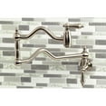 thumbnail image 2 of Kingston Brass KS2108AL Heritage Two-Handle 1-Hole Wall Mount Pot Filler Faucet in Brushed Nickel, 2 of 8