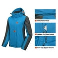 thumbnail image 2 of Little Donkey Andy Women's 3 in 1 Winter Ski Jacket Warm Fleece Liner Jacket Waterproof Windproof Snow Coat & Detachable Hood Blue/Grey XXL, 2 of 7