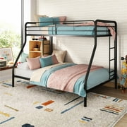 DHP Dusty Twin over Full Metal Bunk Bed with Secured Ladders, Black