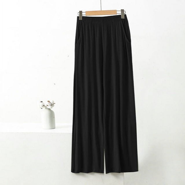 XL to 8XL Modal Pocket Loose Pants Spring summer Casual Wide Leg Pants solid color High Elastic Large size Trousers Homewear