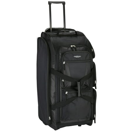 Travelers Club 30-inch Rolling Multi-Pocket Upright Duffel Bag - Black