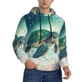 thumbnail image 2 of Naloa Watercolor Turtle5 Men's Casual Hooded Collar Drawstring Hoodies Pullover Sweatshirts Casual Long Sleeve Shirts-4X-Large, 2 of 7