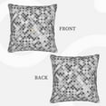 thumbnail image 4 of LNWH Grey Abstract Mosaic Art Throw Pillow Covers, Square Soft Linen Decorative Pillow Cases, 16"x16", 4 of 8