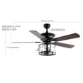 thumbnail image 3 of JONATHAN Y Braxton 52" 4-Light Farmhouse Industrial Iron Drum Shade LED Ceiling Fan With Remote, Black/Clear, 3 of 9