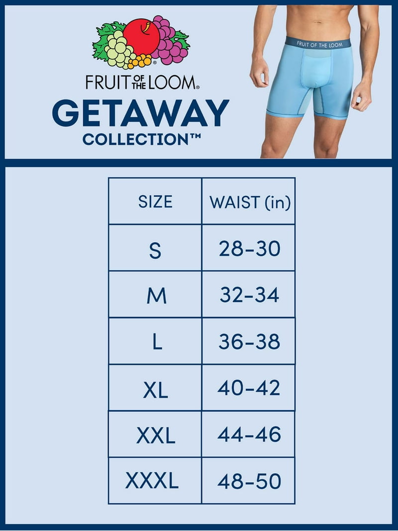 Fruit of the Loom, Men's Getaway Collection Long Leg Boxer Briefs Fruit of the Loom, Men's Getaway Collection Long Leg Boxer Briefs
