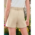 thumbnail image 3 of CCRFTGI Shorts for Children Girls 10-12 Casual Elastic Pants Lightweight Uniform 2026 Summer Shorts Khaki 13-14 Years, 3 of 3