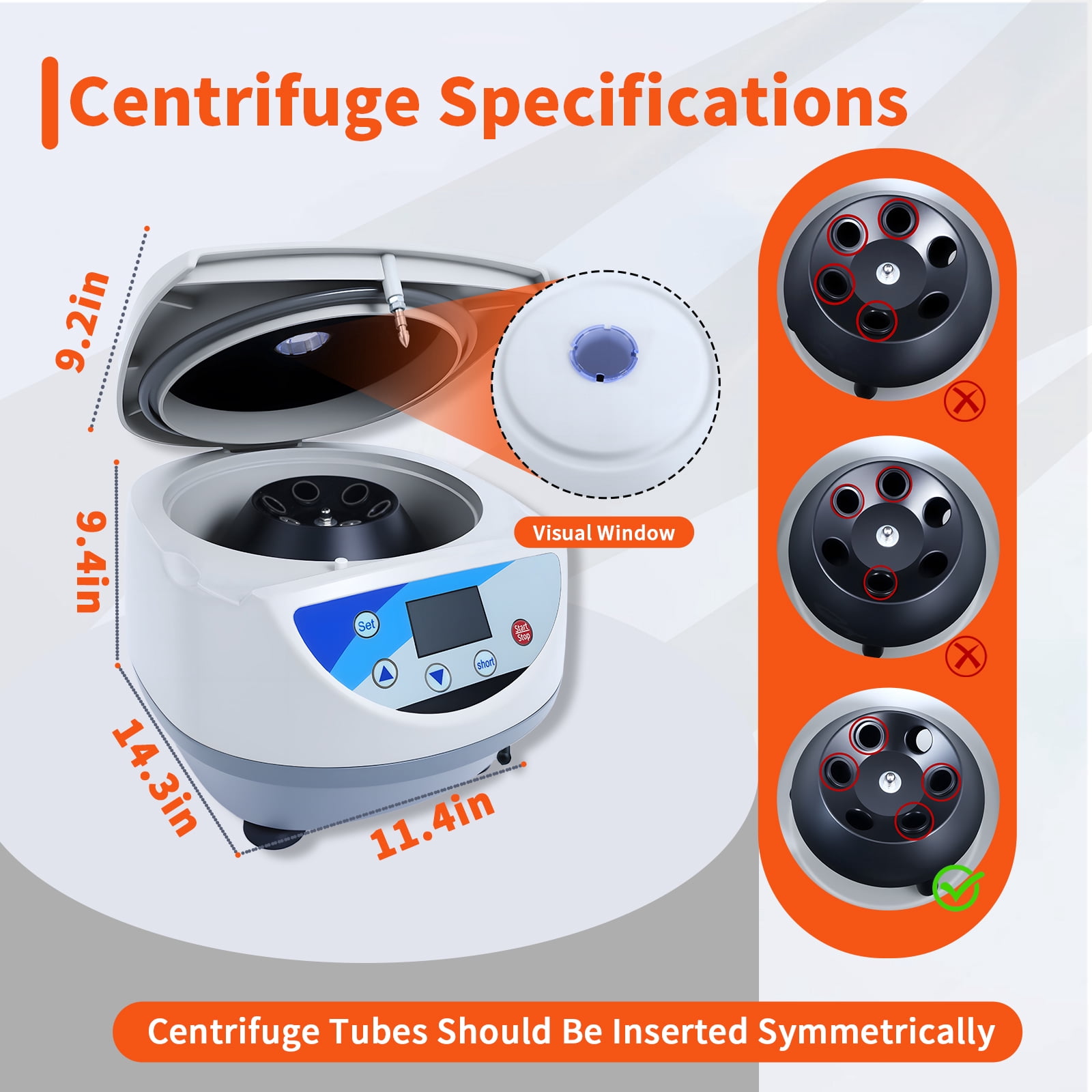 Lab PRP Benchtop Centrifuge, 500-5000 rpmRPM Max. 3074 × g RCF Digital Desktop Lab Centrifuge with LCD Display, for Chemical&Materials Solution Purification