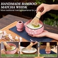 thumbnail image 5 of Matcha Whisk Set, 7 PCS Ceramic Matcha Sets with Bowl, Bamboo Whisk and Holder, Towel, Sifter, Bamboo Scoop, Scoop Rest, Christmas Gifts for Tea Lovers, Birthdays New Year Gifts for Women Mom Pink, 5 of 7