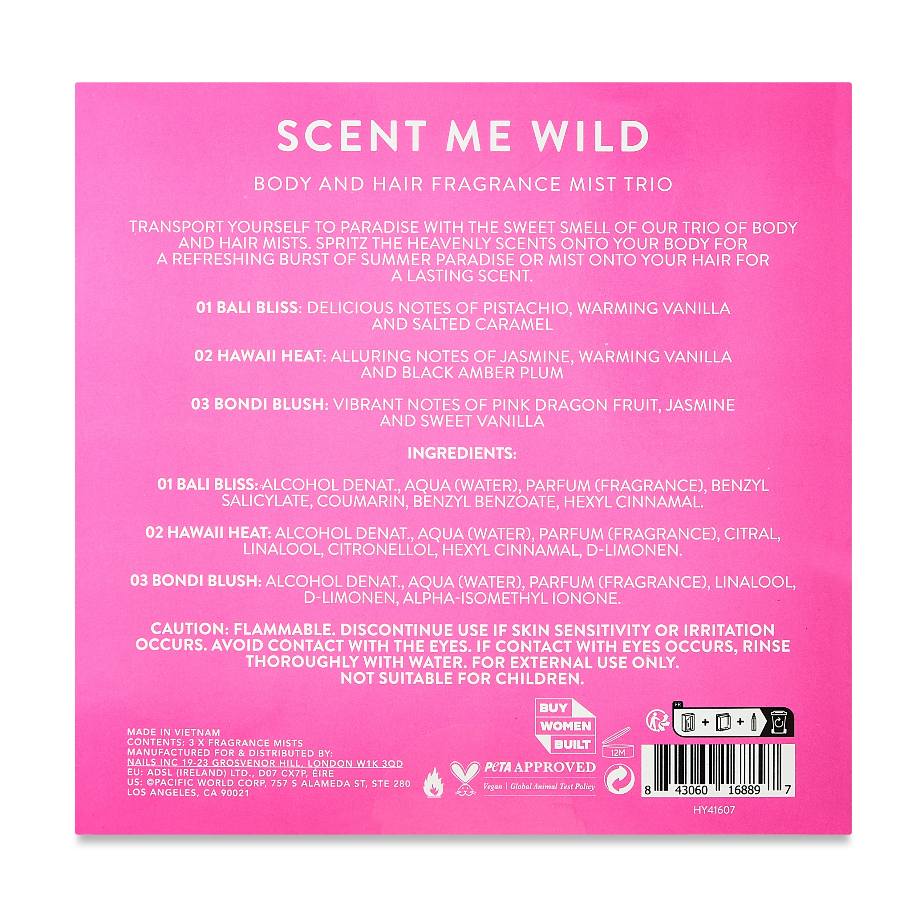 (2 pack) INC.redible Scent Me Wild Body & Hair Fragrance Mist Set, 3 Count