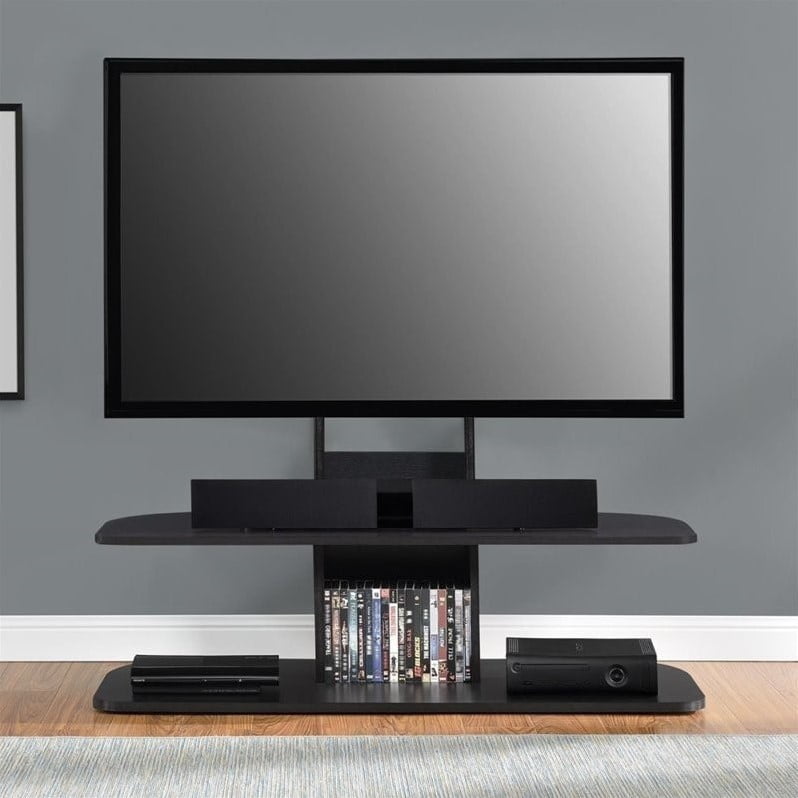 Ameriwood Home Galaxy TV Stand with Mount for TVs up to 65" Wide, Black