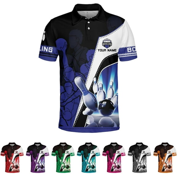 Personalized Bowling Polo Shirts 3D Custom Bowling Polo Shirt Bowling Shirts for Team Gift for Bowling Lover (DefaultTitle, S)