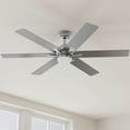 thumbnail image 3 of Dallam Collection 60 in. Six-Blade Brushed Nickel Transitional Ceiling Fan with Integrated CCT-LED Light, 3 of 3
