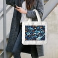 thumbnail image 7 of Rocae Playful Whales Underwater Scene or Plush Underarm Bag White Furry Purse Handbag for Autumn and Winter, 7 of 7