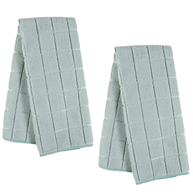 LSM Microfiber Kitchen Towels Light Green Soft Absorbent Lint Free Dish ...