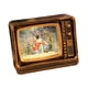 thumbnail image 3 of Bola de nieve navideña con forma de TV, linterna, caja de música navideña para mesa, escritorio de casa Muñeco de nieve retro dorado, 3 of 8