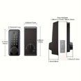 thumbnail image 2 of HLONK Tuya Smart Fingerprint & PIN Code Deadbolt Lock with Voice Prompt  Matte Black  Backlit Keypad  2 Mechanical Keys  Easy Installation, 2 of 6