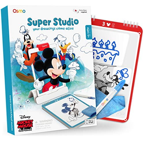 Osmo - Jeu de Souris et d'Amis Super Studio Disney Mickey - Âges 5-11 - Apprendre à Dessiner Vos Favoris Clubhouse et les Regarder Venir à la Vie - pour iPad et Tablette de Feu (Base Osmo Requis)