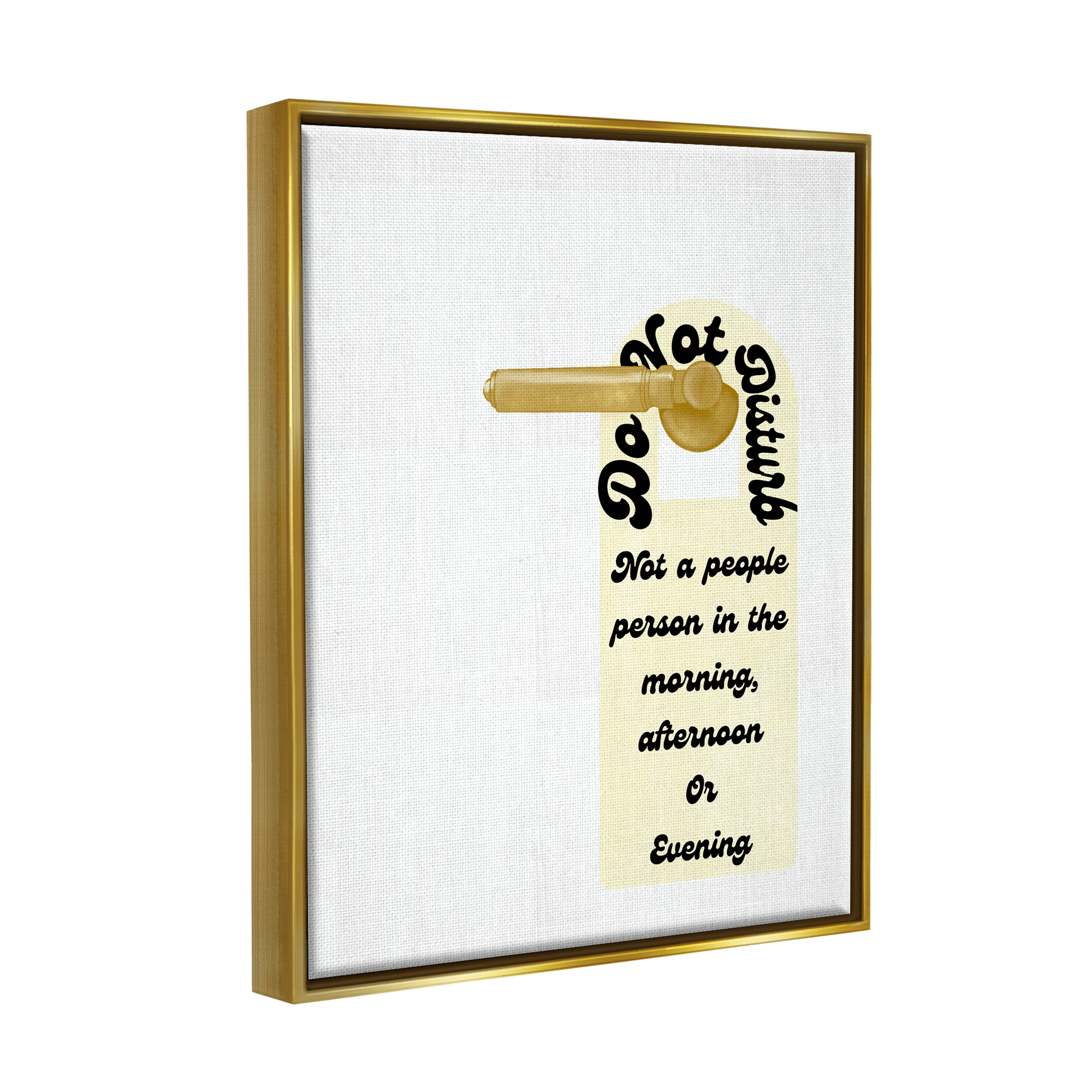 Stupell Do Not Disturb Door Handle Humor Inspirational Painting Gold Floater Framed Art Print Wall Art