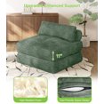 thumbnail image 4 of Domusensus Corduroy Futon Sofa Bed, Foldable Boneless Couch, Free Setup Folding Sofa Bed, Futon Couch for Small Spaces, Sleeper Chair, Green, 4 of 5