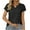 Black, variant on Aoochasliy Womens Blouses Short Sleeve Loose Casual V-Neck Solid Casual T-shirt Dressy Tunic Shirts