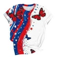 thumbnail image 5 of Cavosen Red White and Blue Tops for Women Petite Patriotic Short Sleeve Round Neck Shirts American Flag Print Shirts Lady XL Independence Day Casual Tops 4th of July Tunic Tees Patriotic Blouses, 5 of 5
