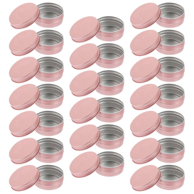 Rose Gold Aluminum Spiral Lid Box for Travel Storage 20Pcs Cream Holders
