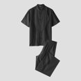 thumbnail image 3 of INCERUN 2024 Conjuntos casuales de estilo americano para hombre, camisas de manga corta, pantalones, conjuntos de dos piezas de malla con empalme irregular a la moda para hombre S-5XL, 3 of 5