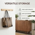thumbnail image 2 of REGALWOVEN 1 Pack Coat Rack Wall Mount, Wood Coat Hook, Hat Rack, Wall Hooks for Hanging with 4 Hooks for Entryway, Bathroom, Bedroom Light Brown 19.1*2.4in, 2 of 6