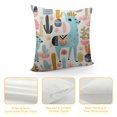 thumbnail image 4 of COMIO  Throw Pillow Covers Pink Blue Green Cute Cartoon Alpaca and Colorful Cactus Decorative,Cushion Case for Home Sofa Chair Car for Men Women, 4 of 5