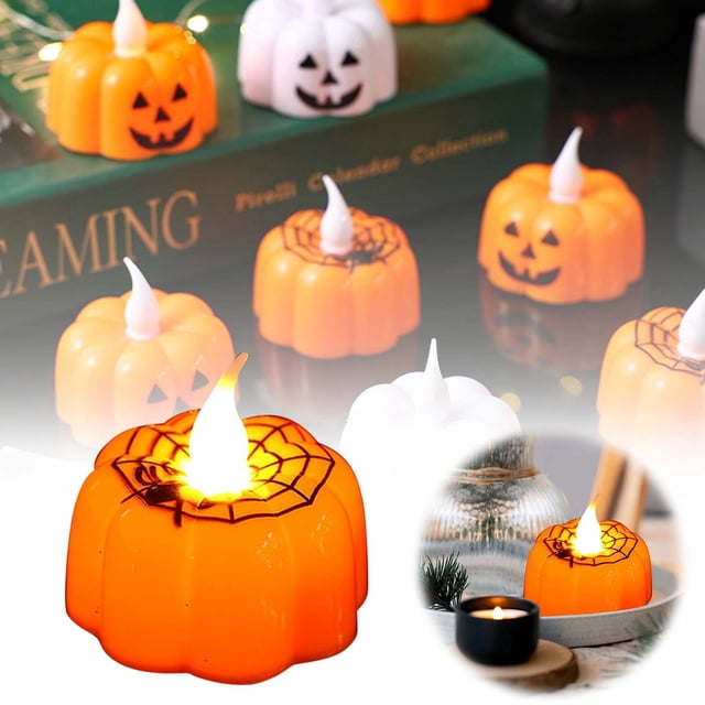 LED Pumpkin Candle Light For Atmosphere Decoration And Party Decorative To Projection Night Lights for Kids Projector Night Light for Kids for Friend Small Motion Light New Gadgets 2022 Sky Lamp