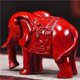 thumbnail image 3 of A pair of red solid wood carved elephant figurines, auspicious symbols for home decor, used to fill in missing corners in the living room, and as decorative crafts., 3 of 4