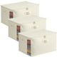 thumbnail image 1 of Vailando - Paquete de 3 bolsas de almacenamiento de lona grandes para ropa, suéter, organizador de ropa con doble cremallera, tres asas de transporte para manta, armario, contenedor de almacenamiento, 1 of 5