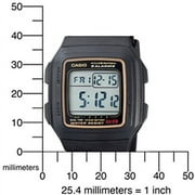 Casio Mens Multi-Function Alarms Digital Sport Watch, Black and Gold F201WA-9A