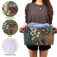 thumbnail image 3 of Yayeee Canvas Storage Basket with Handles for Shelves Fabric Bins Closet Organizer, White Floral Garden, 3 of 8