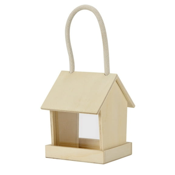 Pompotops Clearance Sales Bird Wooden Feeder Hanging Feeders Viewing Window For Garden Yard Decorati