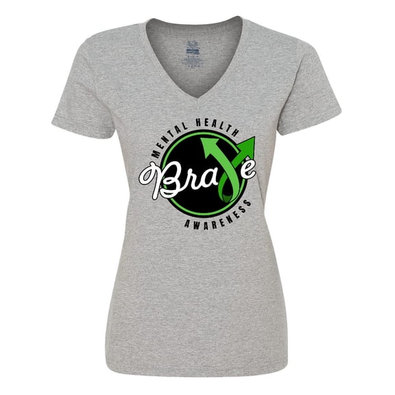 Inktastic Mental Health Awareness Brave Women's V-Neck T-Shirt