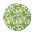 thumbnail image 1 of Exotic Mouse Pad for Computers, Repeating Tropical Forest Themed Pattern of Summer Season Nature Leaves, Round Non-Slip Thick Rubber Modern Mousepad, 8" Round, White and Fern Green, by Ambesonne, 1 of 2