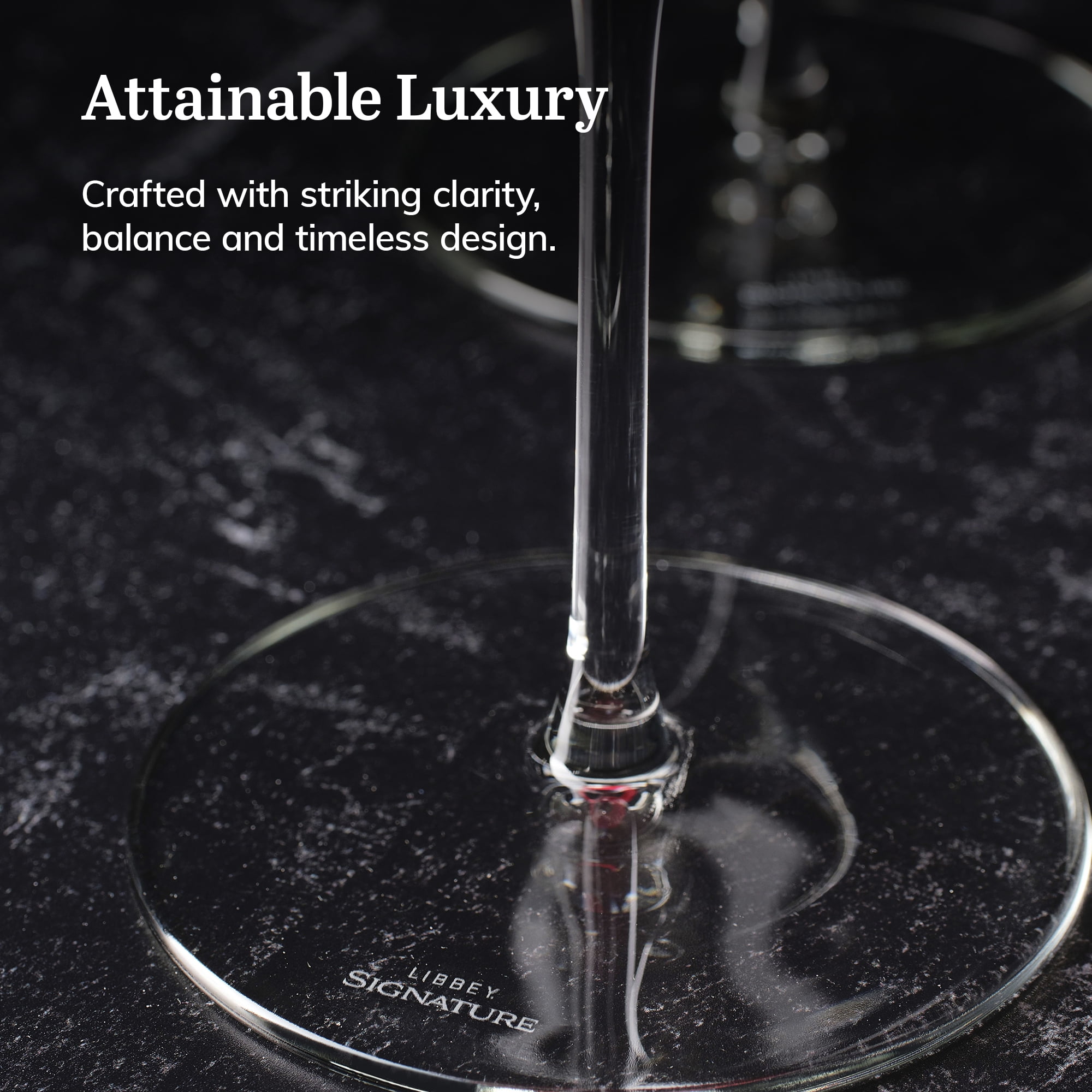 Libbey Signature All Purpose Wine Glasses, Stemmed, Modern White and Red Wine Glass Set of 4, Elegant Glassware Sets  for Weddings, Birthdays