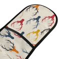 thumbnail image 2 of Dailycode Double Sided Oven Mitt with Loop Heat Resistant Kitchen Long Potholders 7" x 35" Colorful Deer Antlers Silhouette, 2 of 6
