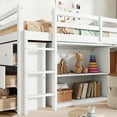thumbnail image 5 of Euroco Wood Twin Size Loft Bed with Drawers and Cabinets, Pulling Out Desk and Shelves, White, 5 of 16