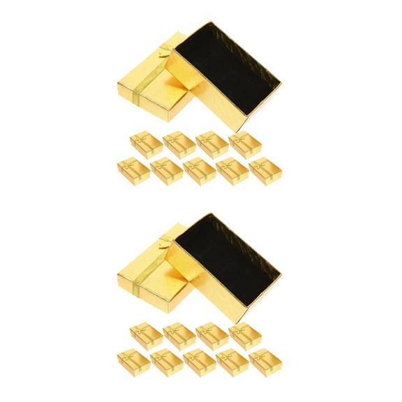 Masteelf 20 pcs Small Cardboard Jewelry Present Boxes With Lids For Rings Earrings Necklaces Christmas Party Favors Packaging