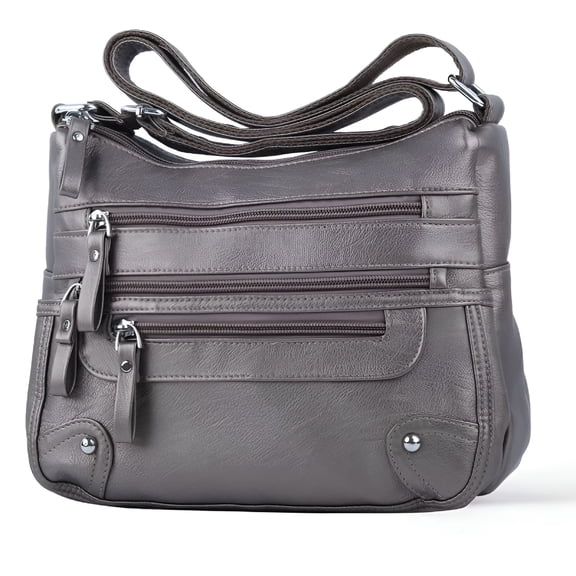 GASTROPOD 10 Pockets Crossbody Purses for Women Medium Pocketbooks Lightweight Ladies Satchel Bag Multi Pocket Shoulder Handbag Pocketbooks for Women