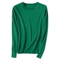 thumbnail image 4 of Womens Soft Sweaters Tops Crewneck Knit Base Pullover Solid Color Long Sleeve Casual Fall Winter Clothes L(Army Green), 4 of 5