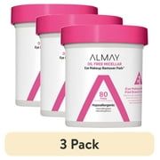 (3 pack) Almay Oil Free Micellar Eye Makeup Remover Pads, 80 count