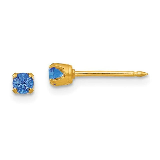 Quality Gold 101E Inverness 14K Yellow Gold 3 mm September Crystal Birthstone Post Earrings