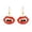 B002- Red, variant on Women's Halloween Jewelry, Day of The Dead Earrings, Enamel Dangle Earrings with Red Rose Accent, Bone Hand Gothic Statement Earrings, Rose Gold Lightweight Hypoallergenic Design
