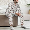 thumbnail image 6 of Bingfone Men's Pajama Set 2 Piece Loungewear PJs, Long Sleeve with Pajama Pants-Cherry Berries, 6 of 7
